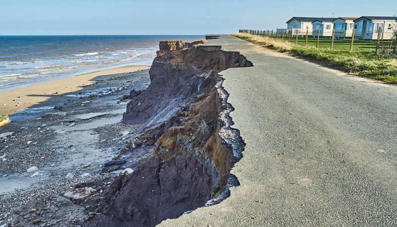 Costal road erosion